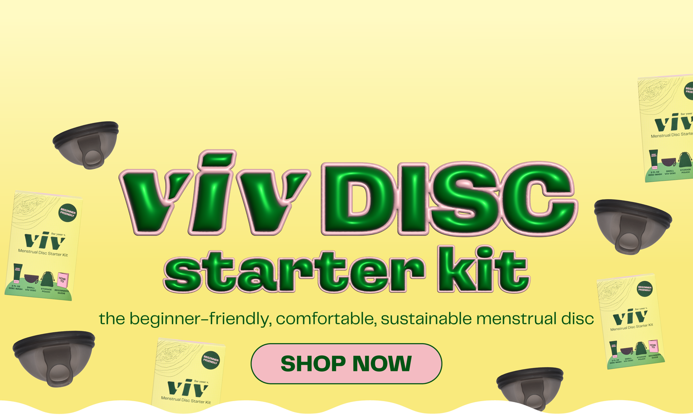 Viv Menstrual Disc Starter Kit: the beginner-friendly, comfortable, sustainable menstrual disc. SHOP NOW!