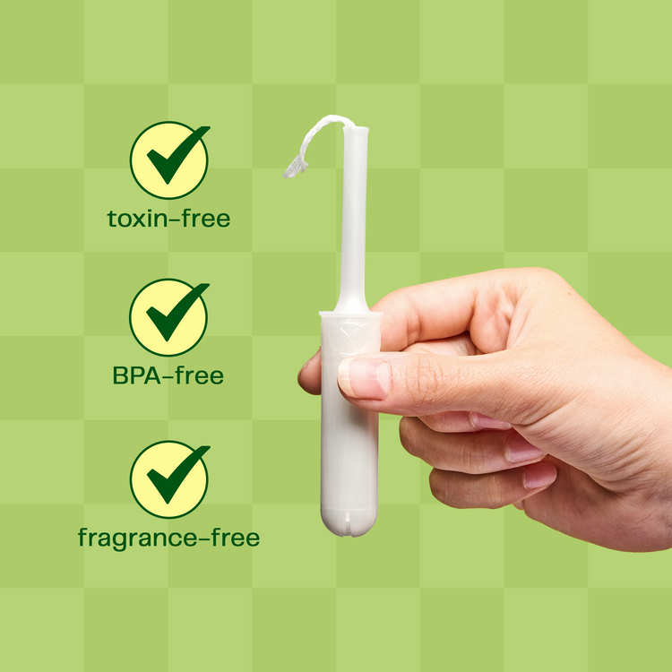 plant based plastic tampon applicator Viv For Your V, Organic Regular Super Tampons Applicator, 18 Count