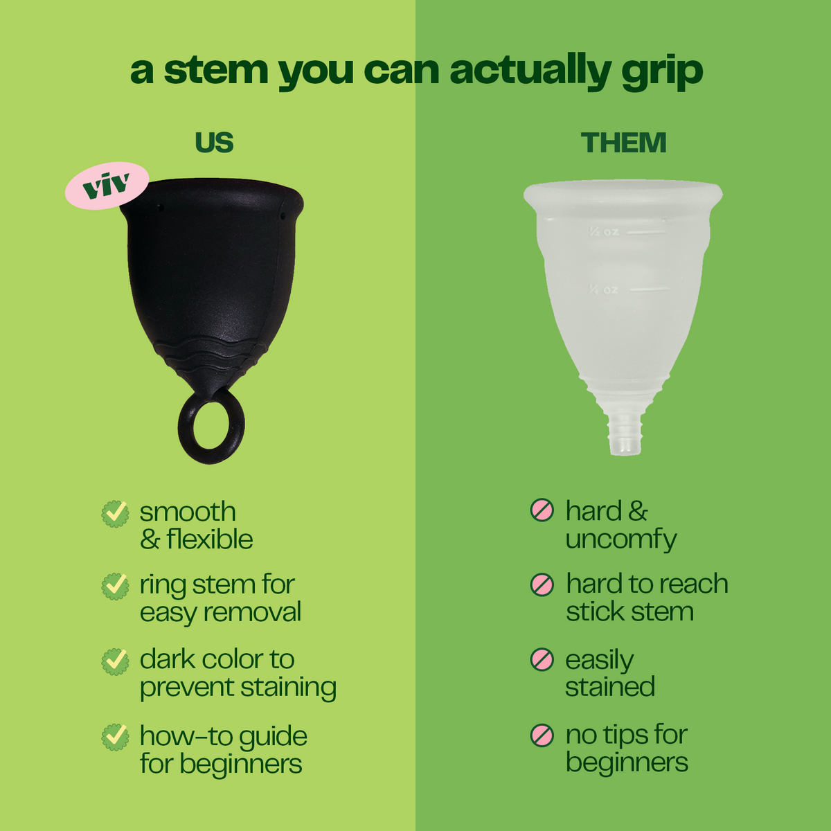 Viv Menstrual Cup - Reusable Silicone Period Cup
