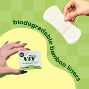 Viv Bamboo Liners are biodegradable, plastic-free, and toxin-free for a safe and sustainable period