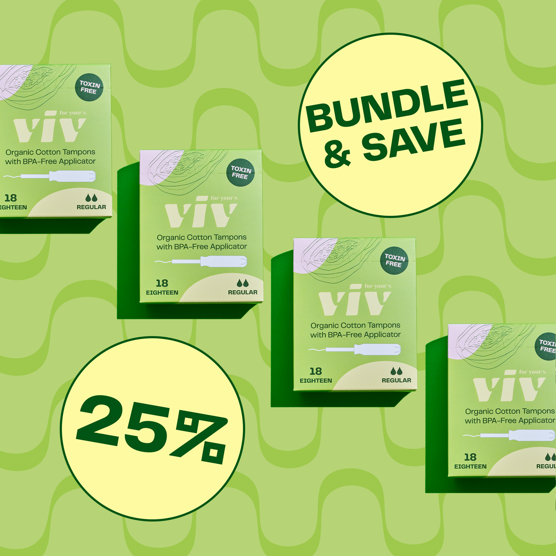  Viv For Your V Tampons - 100% Organic Cotton Tampons