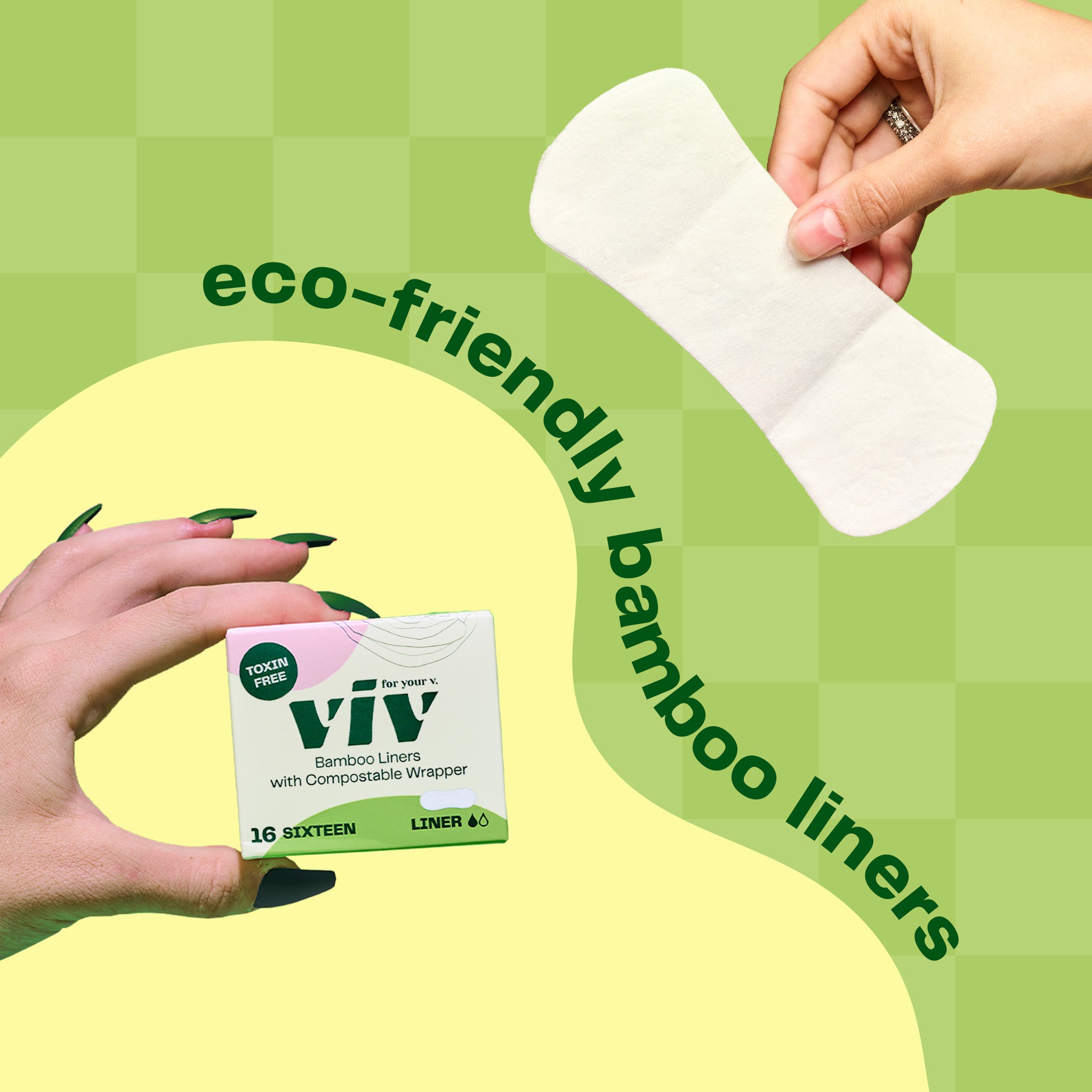 The Viv Discovery Kit includes a box of Viv Bamboo Liners with Compostable Wrappers. Viv Liners are eco-friendly, 100% toxin-free, and extra soft, for the most comfortable, safe, and leak-free experience.